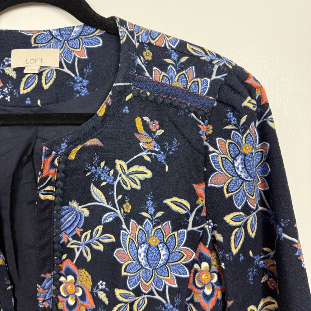 LOFT Evening Garden Floral Jacket Size 8 - Picture 6 of 7